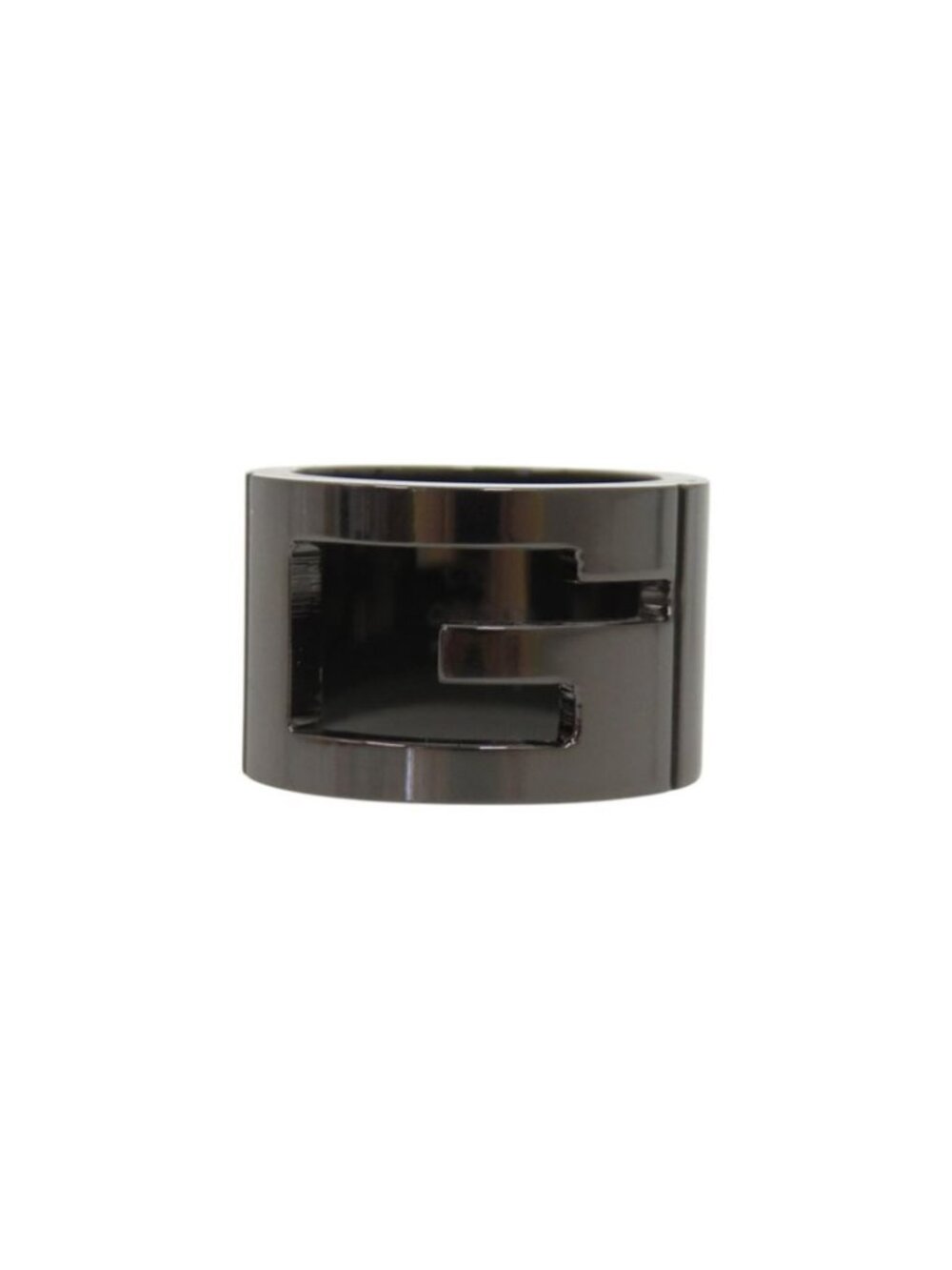Gucci Logo Cutout Gunmetal Ring - Picture 5 of 9